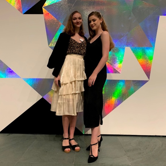 Black midi slip dress - Picture 2 of 3